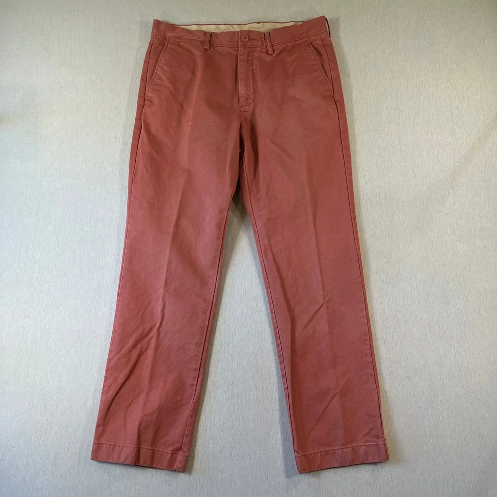 J Crew Broken In Pants Mens 32x30 (Fit 32x29) Urban Slim Chinos Salmon Pink Ctn